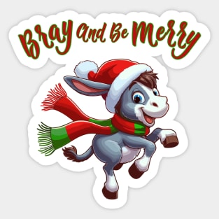 Bray And Be Merry l Italian Christmas Donkey Sticker